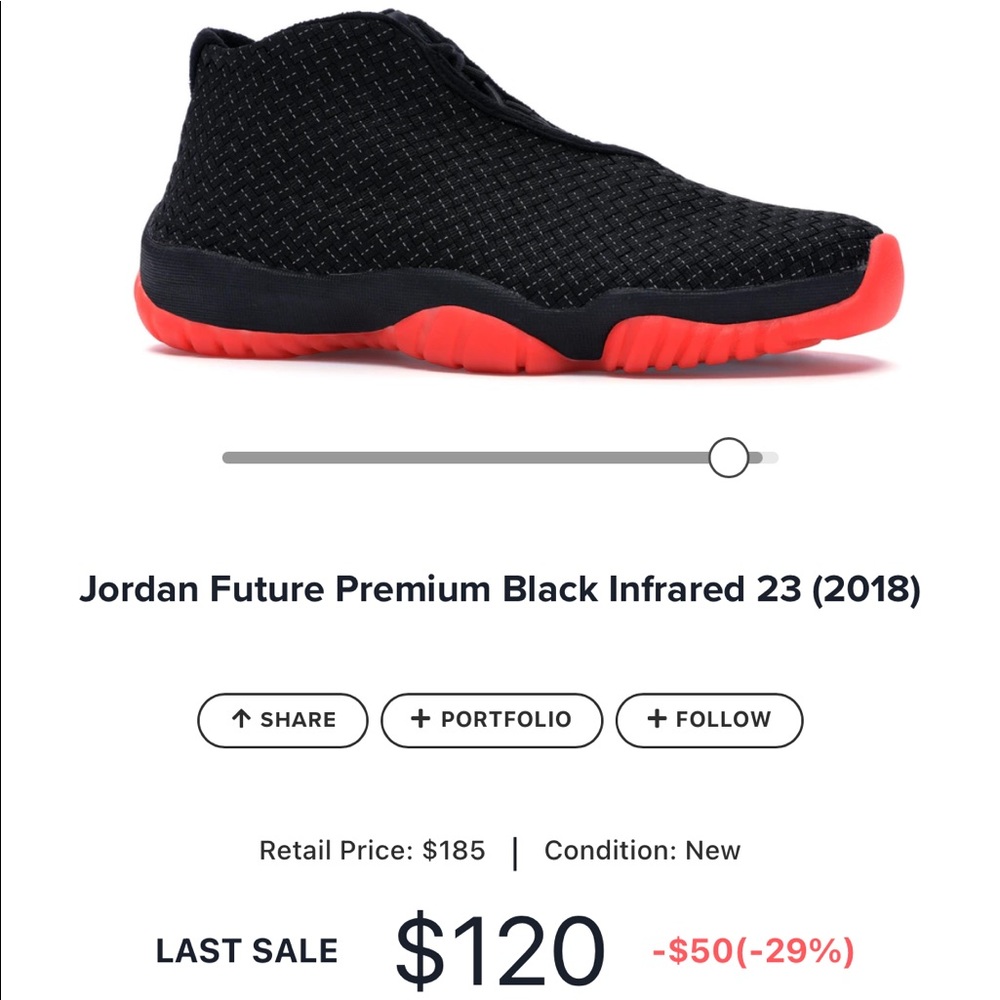 Never Worn Jordan Future Premium Black Infrared 23